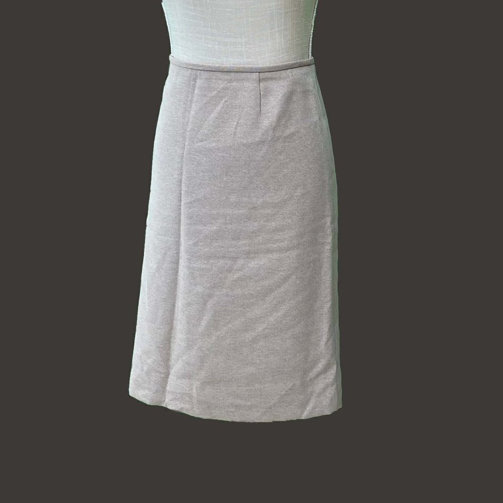 A-Line Herringbone Tweed Skirt